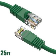 25FT Cat5E RJ45 Ethernet LAN Network UTP Snagless Patch Cable Pure Copper Green picture