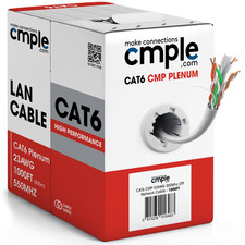Cat6 Ethernet Cable 1000ft CMP Plenum 23AWG UTP 550MHz Bulk Network Cable picture