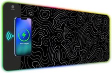 15W Fast Wireless Charging RGB Gaming Mouse Pad, 18 Light Modes, Ships from USA picture