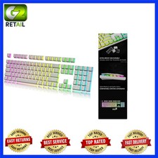 108 PBT Shine Through Pudding Keycaps for ANSI/ Layout - Durable OEM White picture