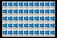 50 PCS Sticker for Window 11 Blue Badge Logo Decal Cyan Color 22mm x 16mm picture