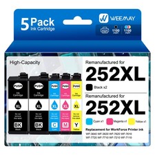 5 Pack 252XL T252XL Ink Cartridges for Epson WorkForce WF-3620 WF-3640 WF-7110 picture