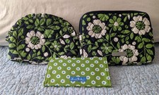 LOT of 3 Vera Bradley Retired Patterns LUCKY YOU & APPLE GREEN: Tablet, Cosmetic picture