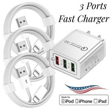 Fast Charger Block USB Cable QC Wall Power Adapter For iPhone 14 13 12 11 8 7 XR picture