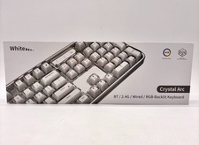 Geezer Crystal Arc Wired/Wireless 2.4G/Bluetooth RGB Backlit Keyboard - White picture