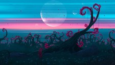 Landscape joeyjazz science fiction cyan pink Custom Gaming Mat Desk picture