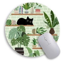 Cat Mouse Pad, Cute Small Mouse Pads for Desk, Round Travel Mousepad for Wireles picture