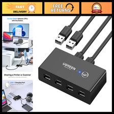 USB Switch Selector for 2 Computers, Share 4 USB Devices, 2.0 Hub with One-Butto picture