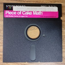 Springboard Piece of Cake Math Apple II IIe IIc IIGS 5.25 Floppy Disk 1984 picture