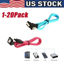 SATA III Cable 6Gbps 90 Degree Right Angle Locking Latch 18 Inches for HDD Lot picture