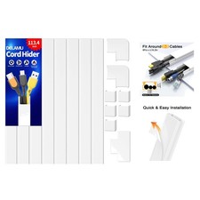 Customizable Paintable Cable Hider - 113.4in Self-Adhesive Cord Cover for Walls picture