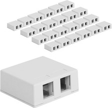 2 Port Surface Mount Box in White 25 Pack Works with Slim and Wide Profile picture