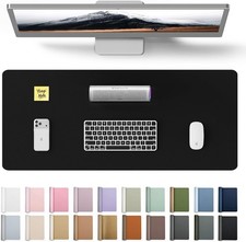 Leather Desk Pad Protector 23.6 x 13.8 in Large Mouse Mat Waterproof Black picture