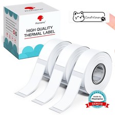 D30 Label Tape, Black on White, 12x40mm, 160 Tapes/Roll, 3-Roll Pack, Kids La... picture