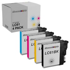 4 Compatible LC61BK LC61C LC61M LC61Y for Brother BLACK COLOR LC61 Ink Cartridge picture