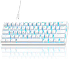 TMKB 60% Mechanical Gaming Keyboard, Red Linear Switch, Wired, White picture