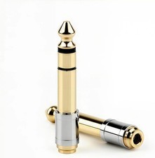 6.35Mm (1/4 Inch) Male to 3.5Mm (1/8 Inch) Female Headphone Adapter - 24K Gold-P picture