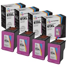 LD Reman Replacement Ink Cartridges for HP CH564WN (HP 61XL) HY Color 4pk picture