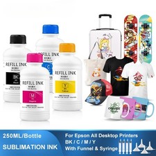 Sublimation Ink 4x250ML For Epson ET-2720 ET-2750 ET-3760 WF-7710 WF-7720 picture