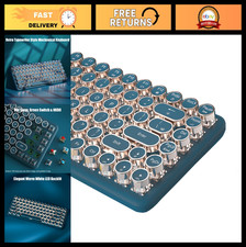 Retro Typewriter Mechanical Gaming Keyboard - Wireless 2.4GHz/Bluetooth, LED Bac picture