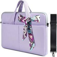 Purple Shoulder Bag Sleeve for 17-17.3 Inch Laptop, Women's Briefcase picture