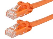 (5) MONOPRICE 11274 Patch Cords, Cat 6, Flexboot, ORANGE, 1.0 ft. picture