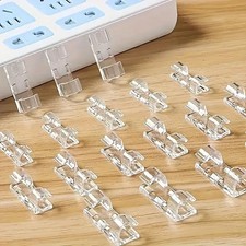 200/10pcs Clear Plastic Cable Clips Transparent Wire Organizers for Wall and picture