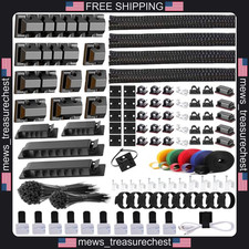 Cable Management Kit 327 pcs with Sleeves, Clips, Ties, Holders in Black picture