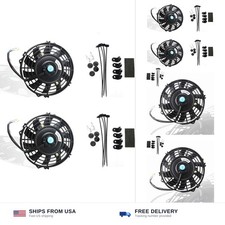 MOSTPLUS Black Universal Electric Radiator Slim Fan Push/Pull 12V + Mounting ... picture