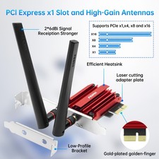 WiFi 7 PCIe Desktop Adapter BE6500 Tri-Band BT 5.4 Wireless Card for Intel AMD picture