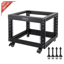 Versatile 6U Open Frame Server Rack - 600KG Capacity, Easy Setup with Wheels picture