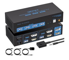 VPFCT VP-SW272 Dual Monitor KVM Switch 4K HDMI DP USB 3.0 Desktop Controller picture