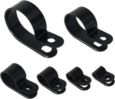 Cable Clamp 200 Pcs Black Nylon Screws Plastic R-Type Cable Clamp Clips Fastener picture