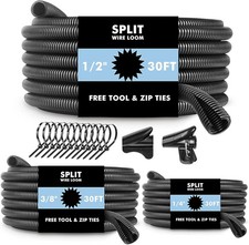 Automotive Wire Loom Flame Retardant Split Wire Loom Tubing Assortment Wiring... picture