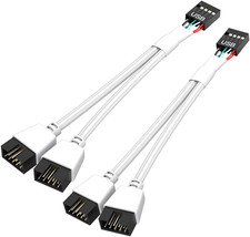Owltree 2 Pack Motherboard USB 2.0 to Dual 9 Pin Extension, USB Header Splitter picture