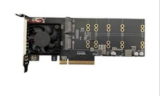 PCIe 3.0 x8 to 4x M.2 NVMe SSD Adapter Card with PLX8747 and Low Profile Support picture
