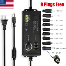 Universal 2.5A 60W 3-24V Adjustable DC Power Supply Adapter Display 9 Plugs Tips picture