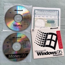 Microsoft 95 Companion CD Works Money 99 PC Computer Software CD Vintage 1998 picture