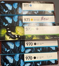 HP Genuine Original Inkjet Cartridges 970 970XL 971 Black Cyan Yellow Lot of 5 picture