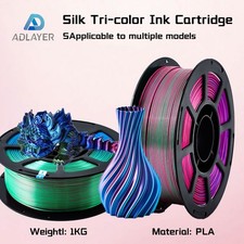 Silk Tri-Color PLA Filament 1.75mm 1Kg,Silk Red Blue Green 3 in 1 Multi Color picture