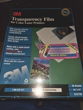 NEW 3M Transparency Film For Color Laser Printers HP CG3700 50 Sheets 8.5