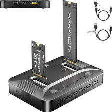 Dual-Bay M.2 SSD Cloner Dock for PC Storage Upgrade Tool-Free 16TB | Offline Dup picture
