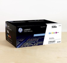 HP 508A CF360AM Genuine OEM Cyan Magenta Yellow Toner 3-Pack NEW SEALED picture