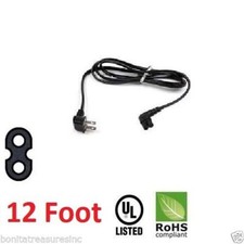 12 foot 18 AWG Angled 2-Slot Non-Polarized Power Cord IEC320 C7 to Nema 1-15P picture