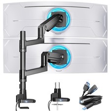 Dual Monitor Arm for Ultrawide Heavy Duty Curved Monitor Stacking, Fits 17-49... picture