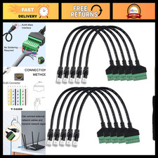 10Pcs 1ft RJ45 Male to 8Pin Screw Terminal Adapter for CCTV, DVR, Networking picture