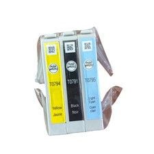 3 Pack Genuine Epson Black Cyan Yellow Ink Cartridges T0795 T0794 T0791 Sealed picture