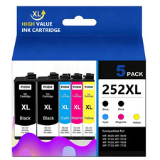 252XL High Capacity Ink Cartridges 5Pack Replacement for Epson WorkForce Series picture