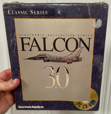 Falcon 3.0 Flight Simulator Factory Sealed Big Box PC 1991 Spectrum Holobyte picture