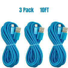 10Ft Long USB Fast Charger Cable For iPhone 14 13 12 11 8 Braided Charging Cord picture